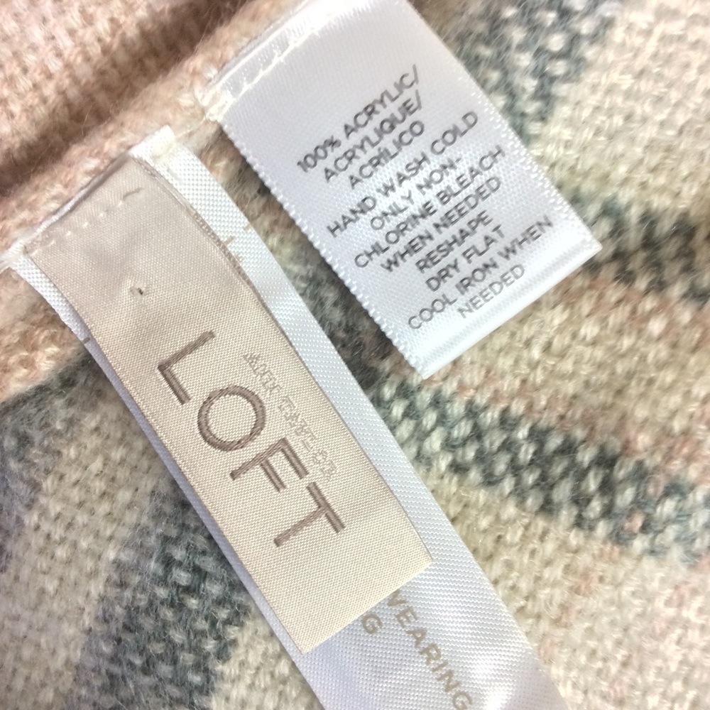 Ann Taylor Loft Pink Gray & Ivory Infinity Scarf! - Picture 4 of 4